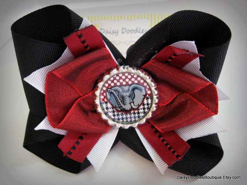Alabama football bottle cap hairbow