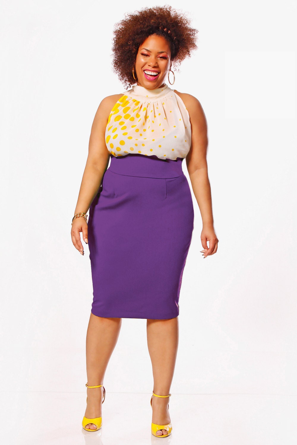 JIBRI Plus Size High Waist Pencil Skirt