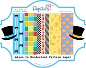 Print-INK Alice In Wonderland Digital Paper (5) - 8.5 x 11 Printable PDF - PR Il_170x135