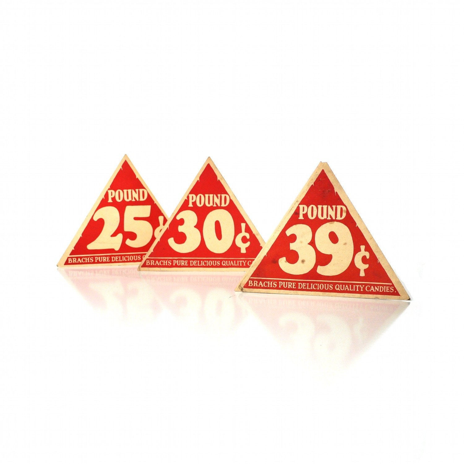 Candy Sign, 1950's Paper Sale Price Signs, Set of 10