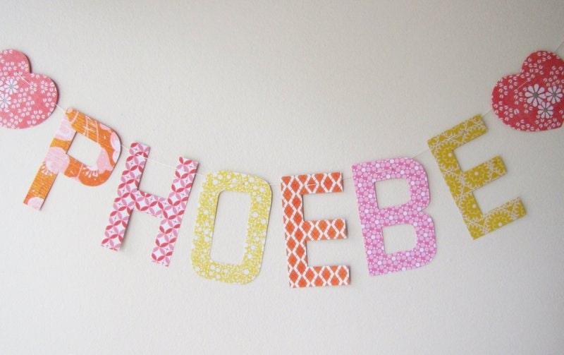 Custom Name Garland - Pretty Vintage colours (6 letters)