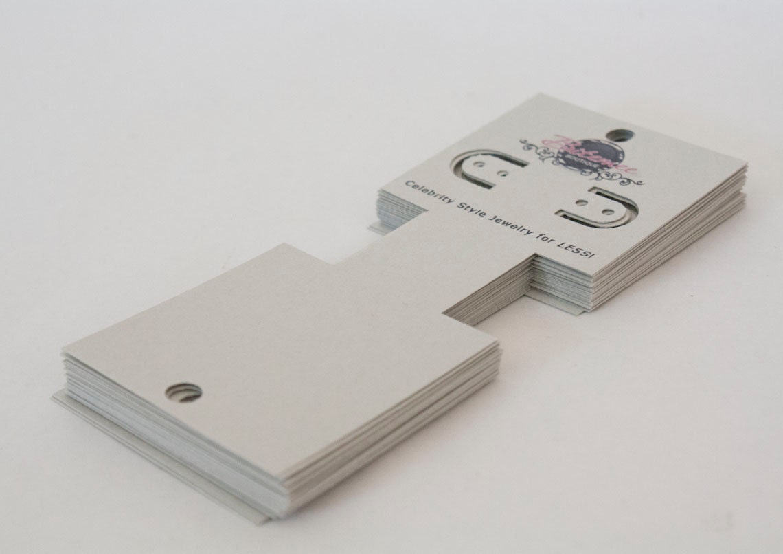 25 - Custom Cardstock Necklace Earring Combo Cards - Many Colors Available