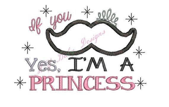 Funny Baby Girl/Boy Onesie Girl 0-3 months to 24M Embroidered Onesie If You Mustache I'm A Princess Shower Gift 2