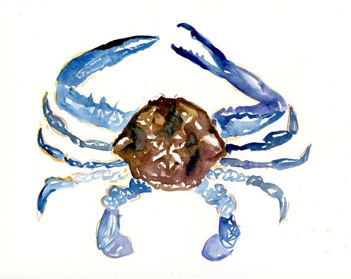 CRAB Original watercolor painting 10X8inch