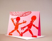 Alien chasing Alien card (set of six)