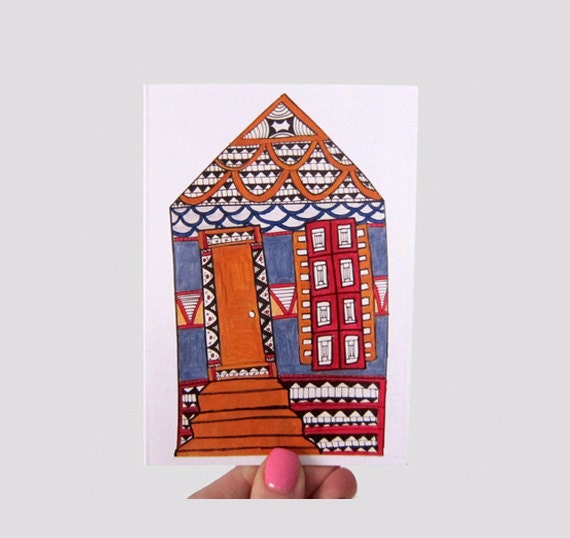 Funky NOLA Shotgun Print Greeting Card