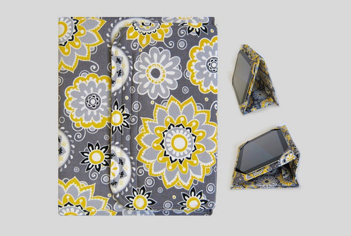iPad Cover Hardcover iPad Case iPad Mini Cover iPad MIni Case Custom iPad iPad 2 iPad 3 iPad 4 Cover Yellow and Grey