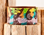 Original Design Jewelry - Leather Cuff - Handmade - Art to Wear - OOAK