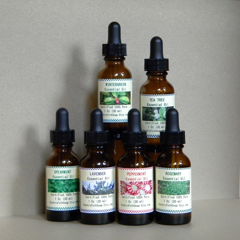Aromatherapy Essential Oil - 1 Oz - Lavender, Peppermint, Rosemary, Tea Tree - Pure Essential Oils