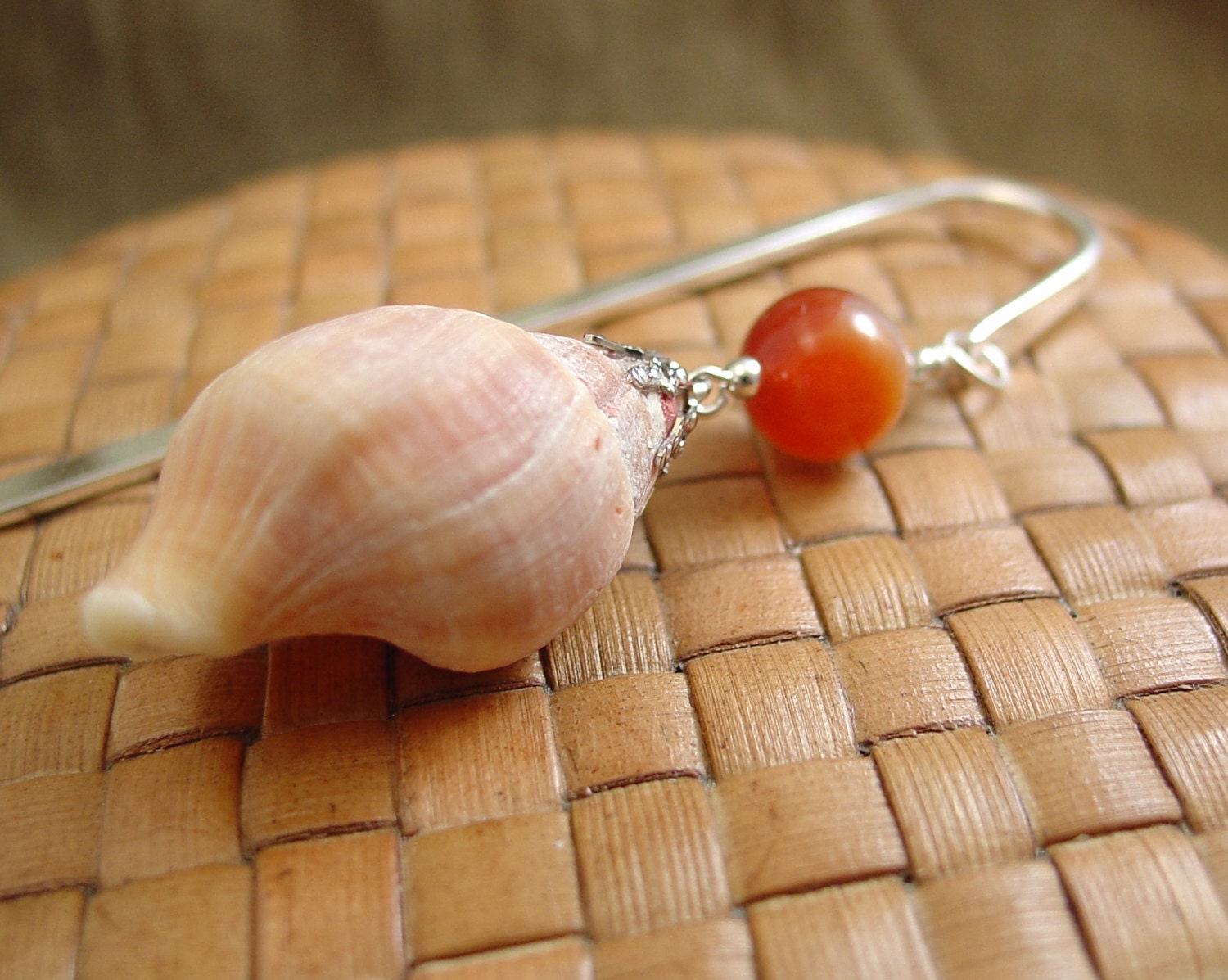 Burnt Orange Sea Shell Bookmark