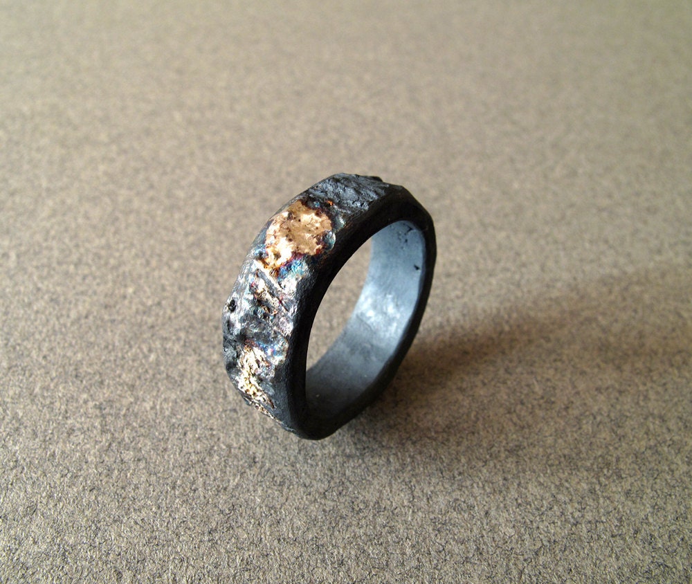 Texture Gold and Silver Ring