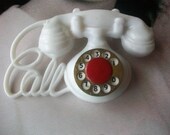 Call Me Maybe - Vintage White Plastic Rotary Dial Call Telephone Brooch Glee, Mad Men