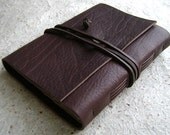 Leather Journal(slim), rustic dark brown, handmade, journal by Dancing Grey Studio on Etsy