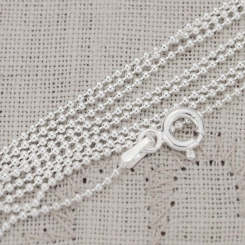 Sterling Silver Bead Chain 18"