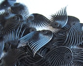 Vintage Black Feathery Eyelash Plastic Crafting Finding
