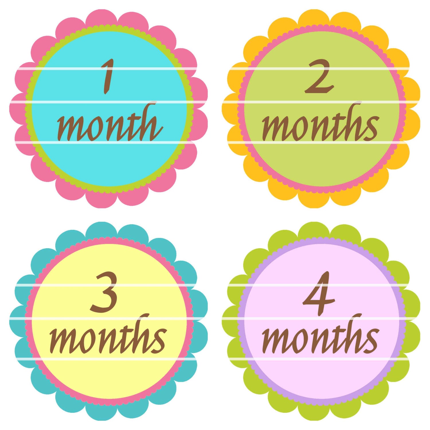 Onesie Stickers 1 Month through 12 Months B31