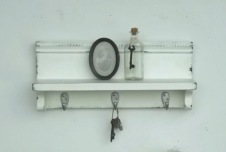 New Item.... Shabby Chic...3 Hook Coat Rack...White Picket Fence
