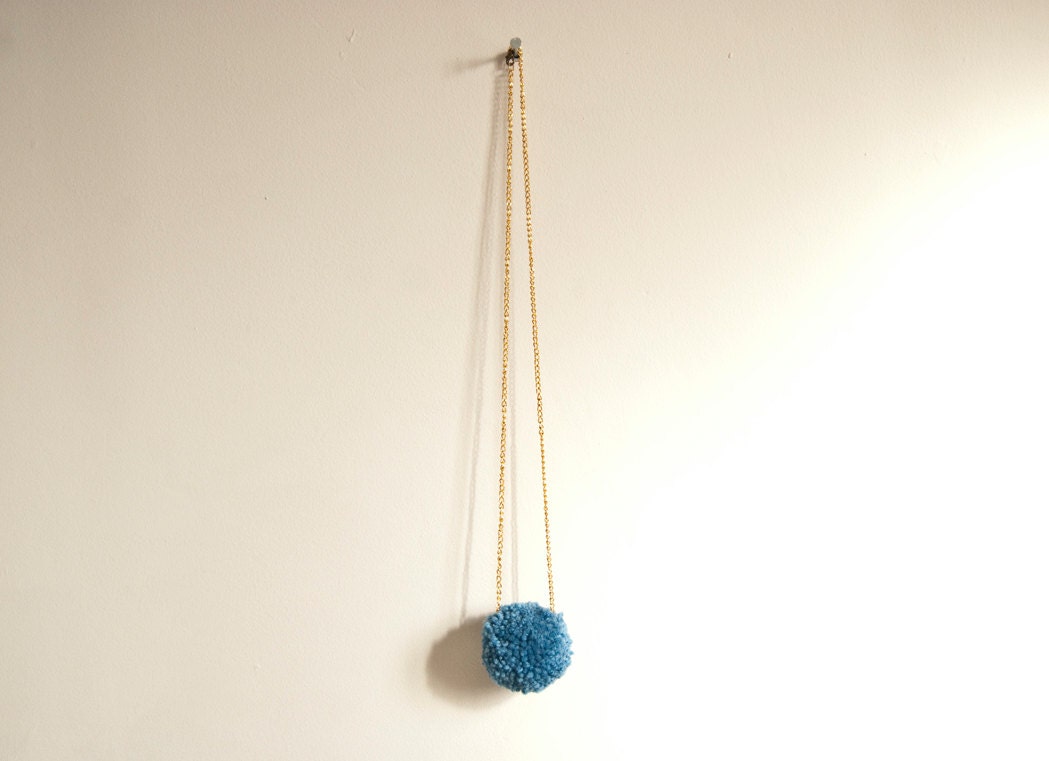 POM POM necklace in BLUE