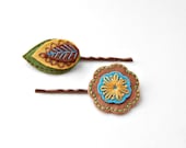 Embroidered Hair Pin Set