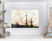 SALE - Paris Fine Art Photograph, Eiffel Tower and Heart, Romantic 5 x 7 Fine Art Photo in 8 x 10 Double Mat