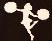 6 Piece Cheerleader Figure with Pom Poms 3.125  inches Tall  Unfinished Craft Wood Cutout 1369-3.125