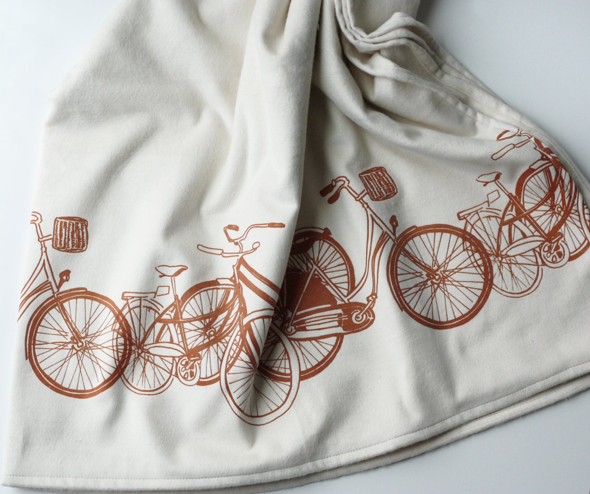Organic Cotton Blanket - Bicycles