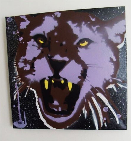 SALE Pop art painting on studio canvas MOUNTAIN LION