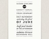 Contrast - Modern typographic wedding invitation