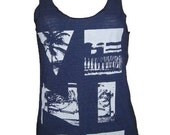 Venice California Collage Art Print Tank Top  American Apparel XS   S   M   or   L
