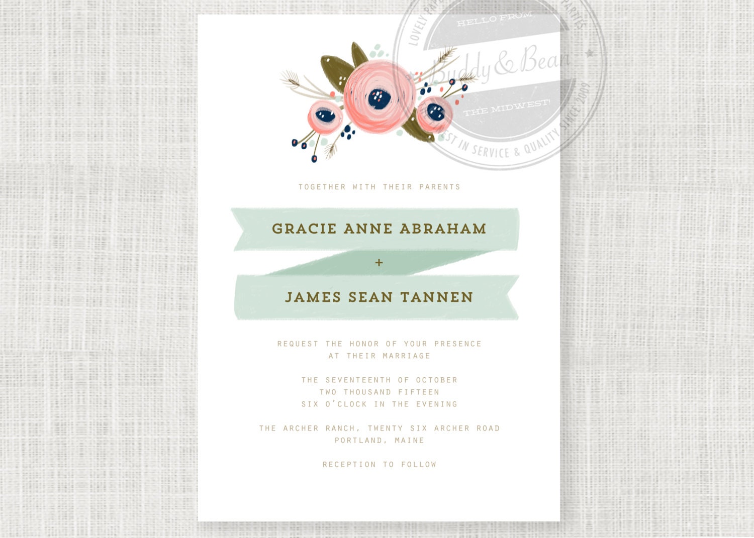 Anne. printable invitation