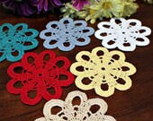 Multi color crochet coasters