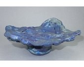 Handcrafted Valet - Purple Silver Ruched Fiber Vessel No. 132