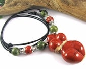 Brigid Birth Goddess Necklace - Red Jasper Blessingway Necklace - Fertility Necklace