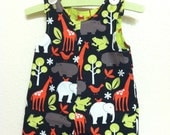 little boys size 6 months reversible romper 2-D zoo animals forest animals