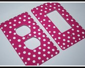 GFI Light Switch Cover Plate Painted Pink with White Polka Dots- Other Cover Configurations Available