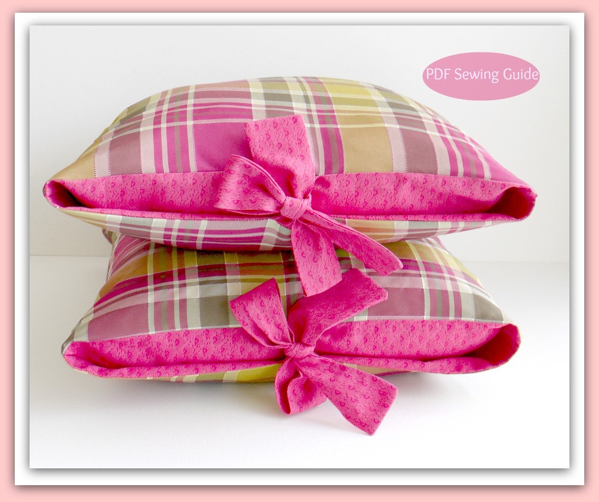 PDF Sewing Pattern Contrast Tied Cushion Cover