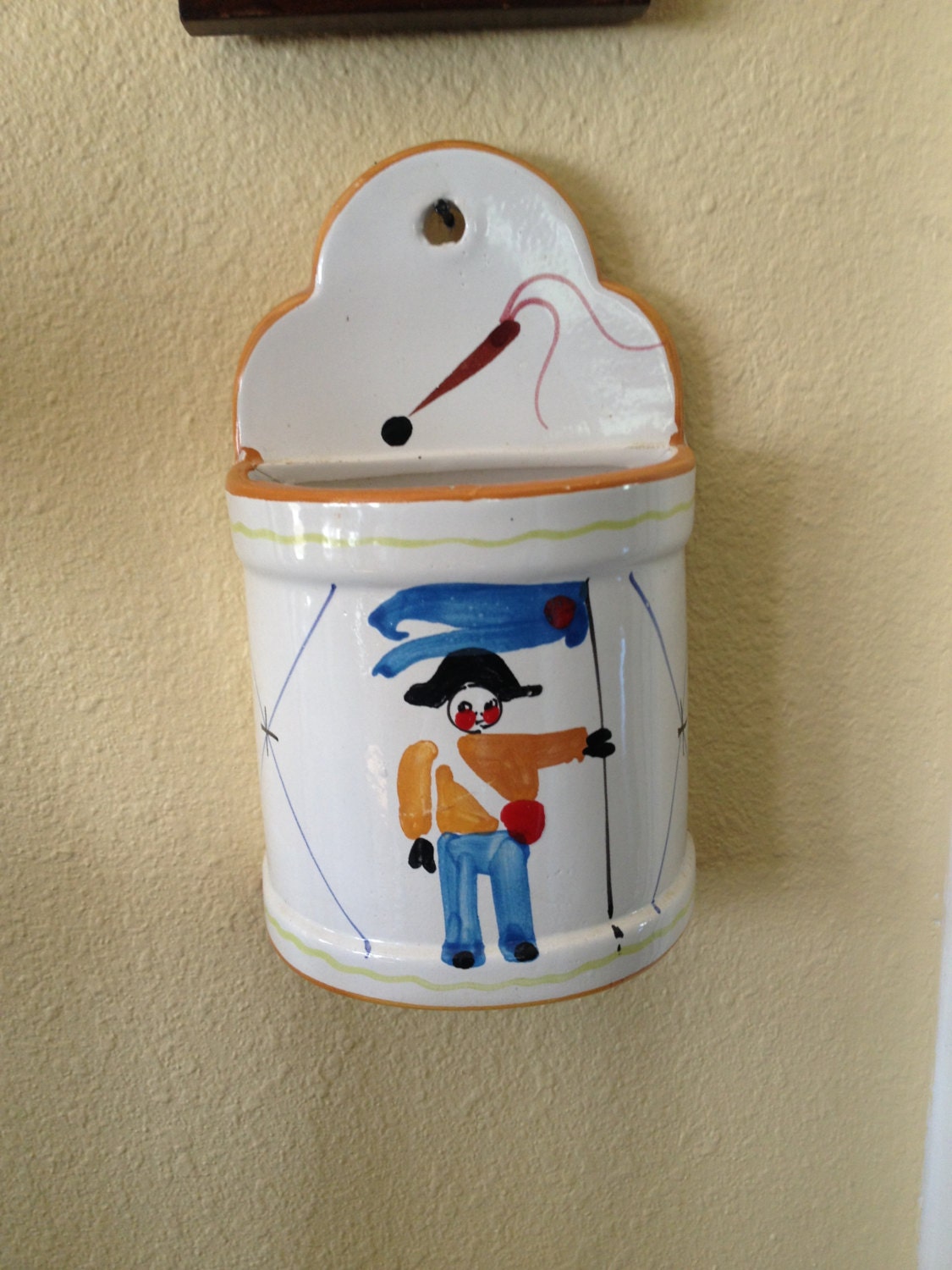 Italian porcelain mail holder or planter