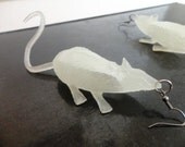 Glow in the Dark Mice Recycled Scary Decor Earrings