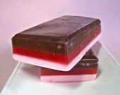 Chocolate Covered Strawberries Salt Bar Soap - Dessert Soap, Shea Butter and Olive Oil