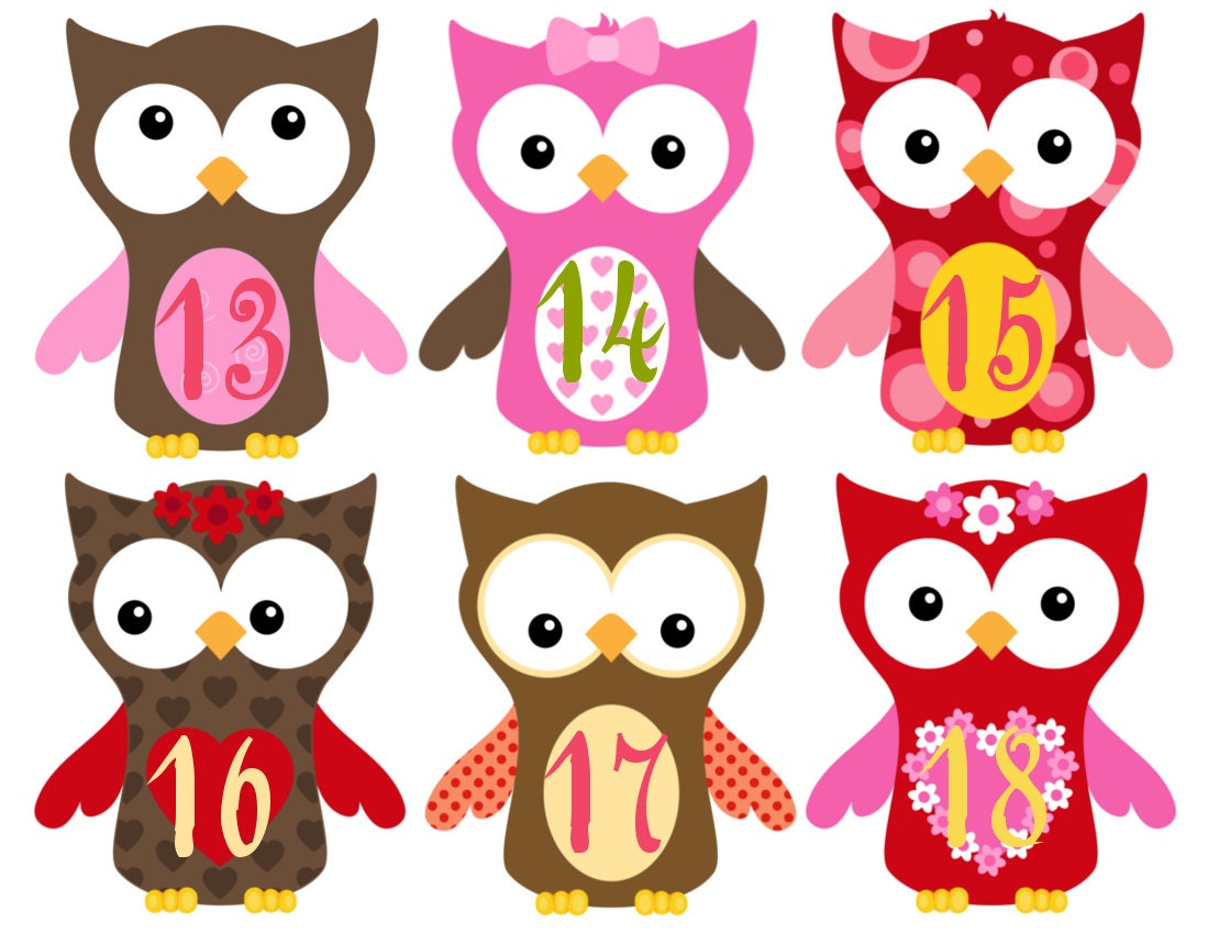 Monthly Onesie Stickers...Waterproof...Girl Hootin Owls...NOT CUT....Read Description....Months 13-24...Ready to Ship