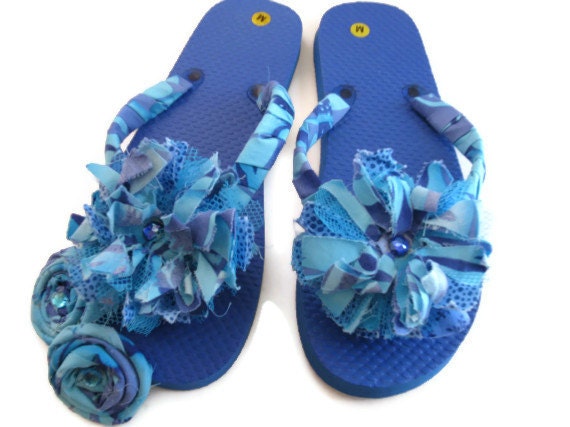 Blue Flip Flops Decorated Convertables