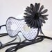 Retro Black and White Polka Dot Mask with Skull and Crossbones and a Large Flower Accent Costume