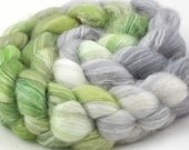 Moss On Slate/ Handpainted SW Merino-Bamboo-Nylon Combed Top/ 4 oz.
