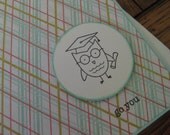 go you with owl with cap and diploma  - handmade graduation greeting card