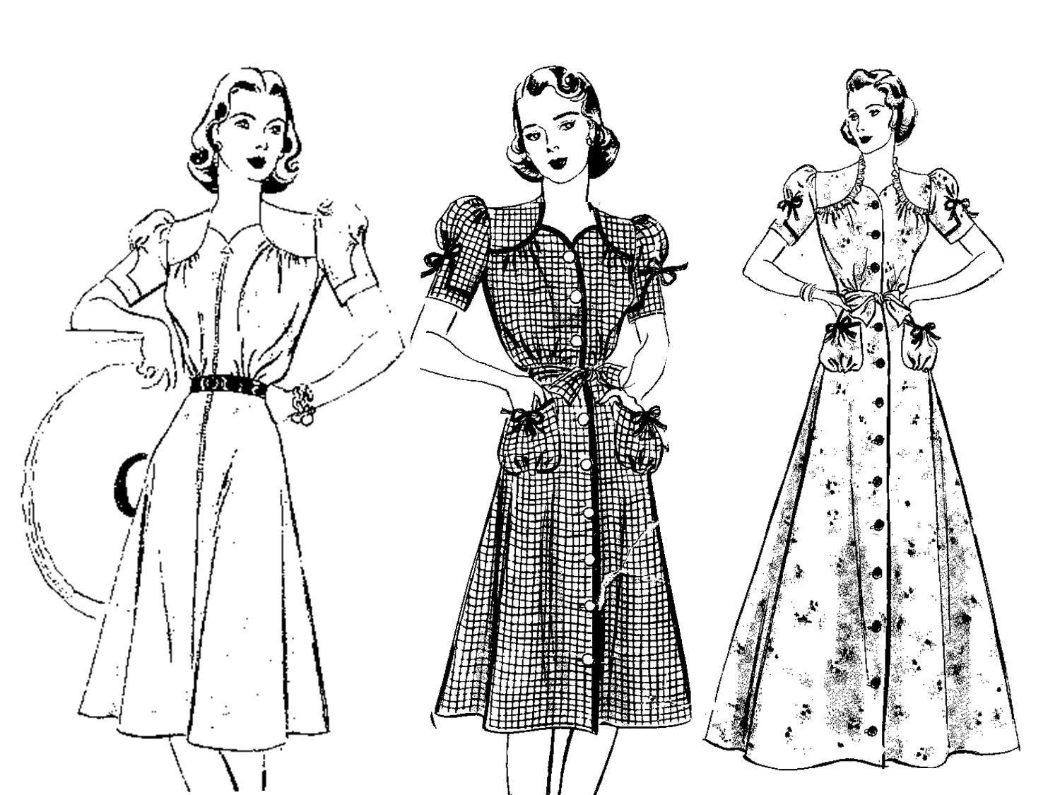 1940s Sweetheart Dress Sewing Pattern Day or Evening Hollywood 9982 433 Puff Sleeve Bust 32 UNPRINTED