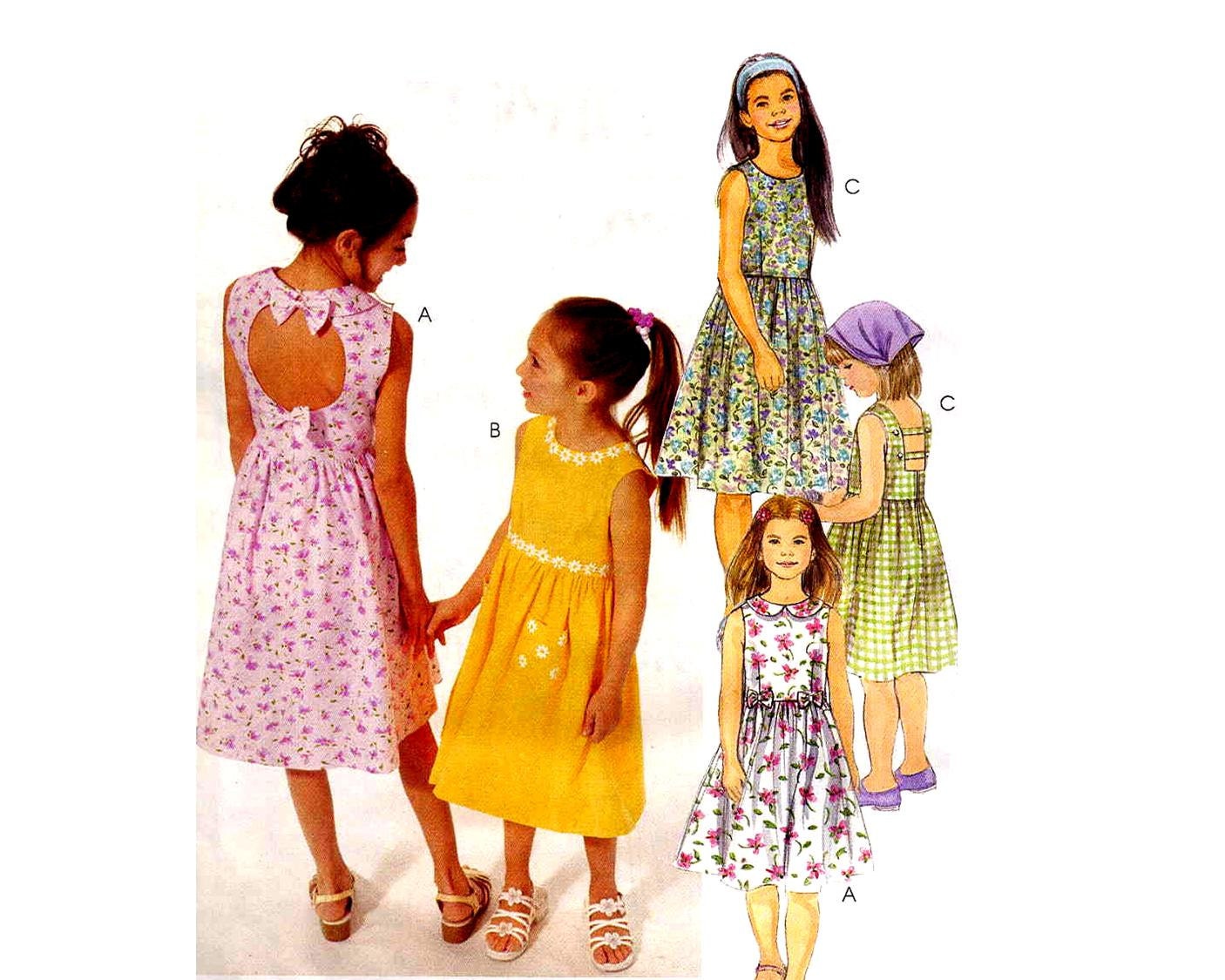 Girls Summer Dress Sewing Pattern Ladder or Circle Back McCalls 2671 Size 3 4 5 6 7 8