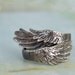 WINGED hand oxidzied sterling silver ring set for you and the other yourself