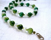 Anklet Green Emerald & Mint Beaded 9.5 in.