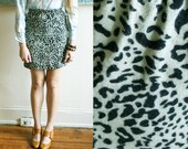 Green Leopard Print Mini Skirt // Size XS S M
