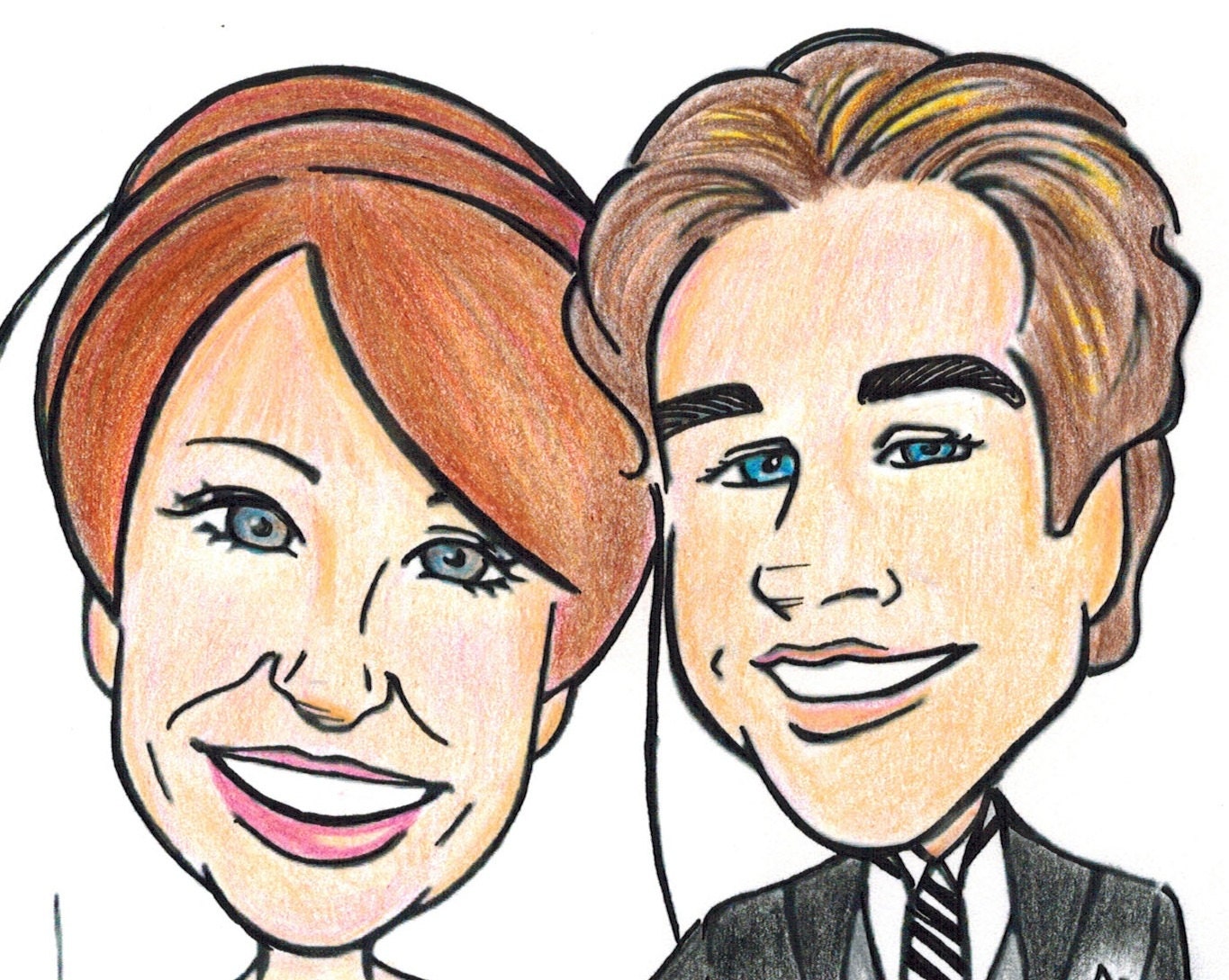 Be My Valentine - Custom Caricature Illustration - Wedding Couple - Save the Date - Wedding Sign Board